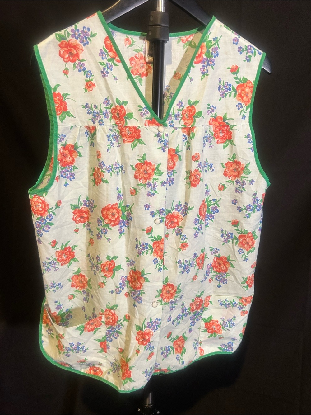 Vintage Haband Floral Snap Front House Dress Smock Apron